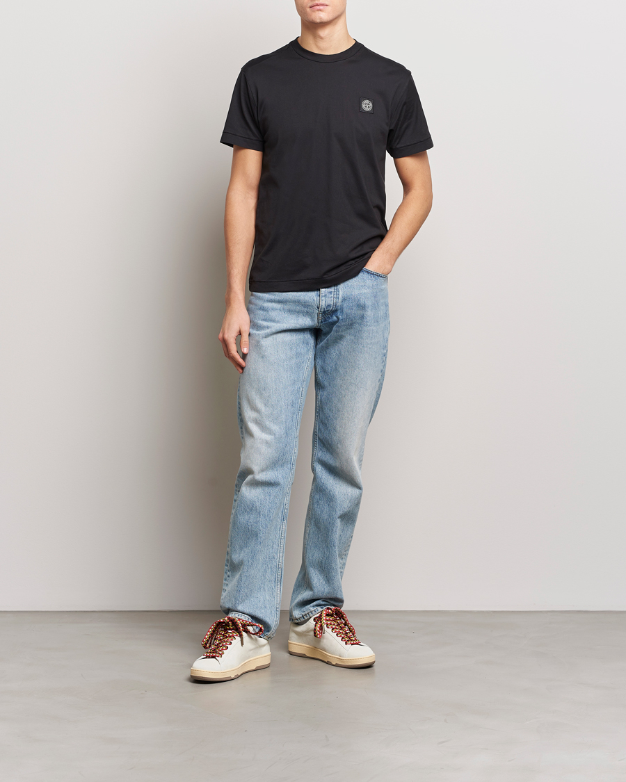 Herren | T-Shirts | Stone Island | Garment Dyed Cotton Jersey T-Shirt Black