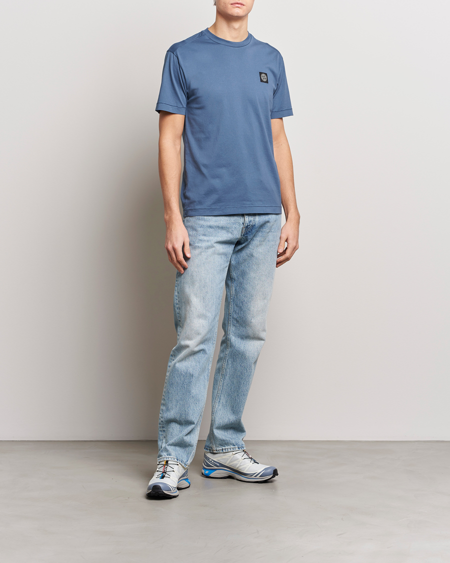 Herren | T-Shirts | Stone Island | Garment Dyed Cotton Jersey T-Shirt Dark Blue