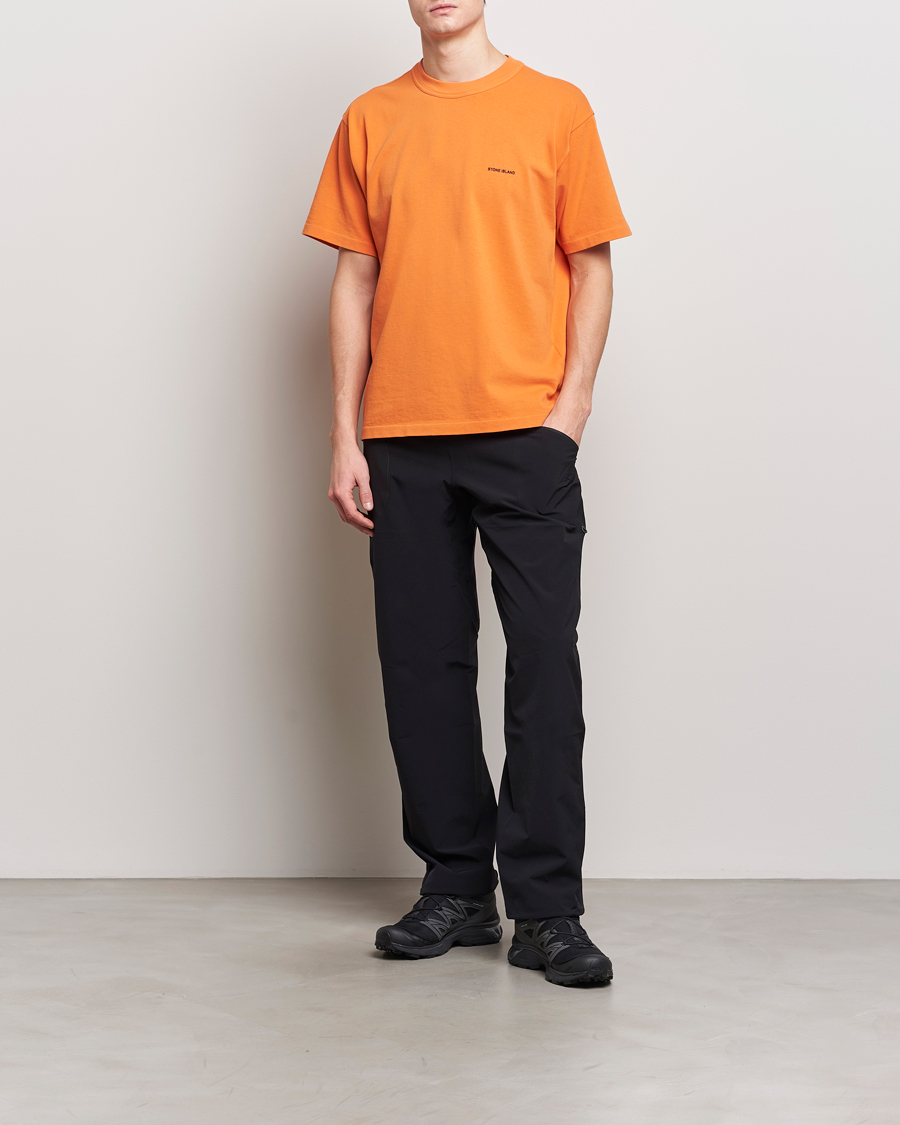 Herren | T-Shirts | Stone Island | Cotton Jersey Small Logo T-Shirt Orange