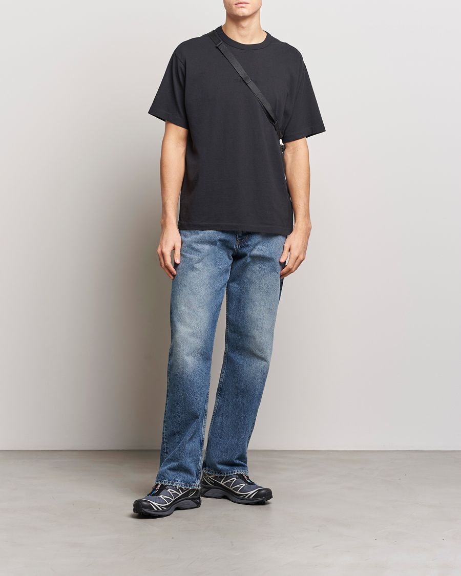 Herren | T-Shirts | Stone Island | Organic Cotton Fissato Effect Center Logo T-Shirt Black