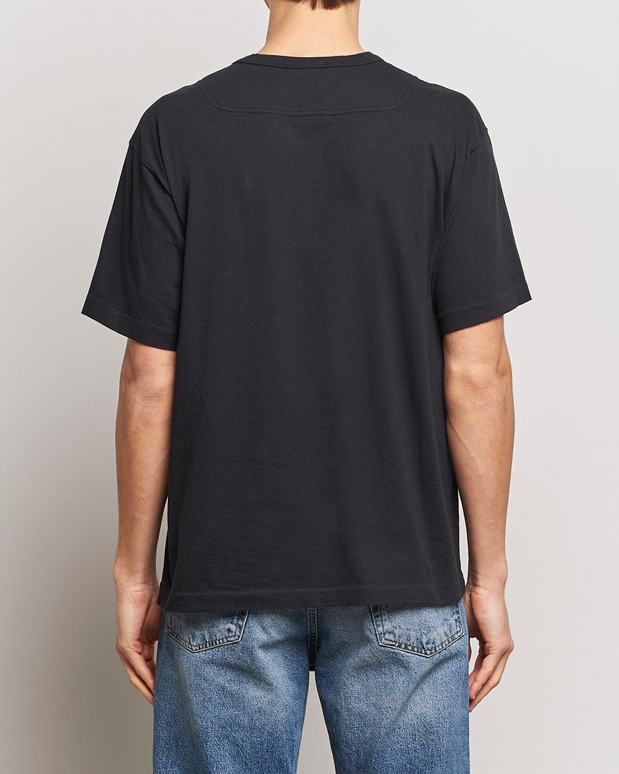Herren | T-Shirts | Stone Island | Organic Cotton Fissato Effect Center Logo T-Shirt Black