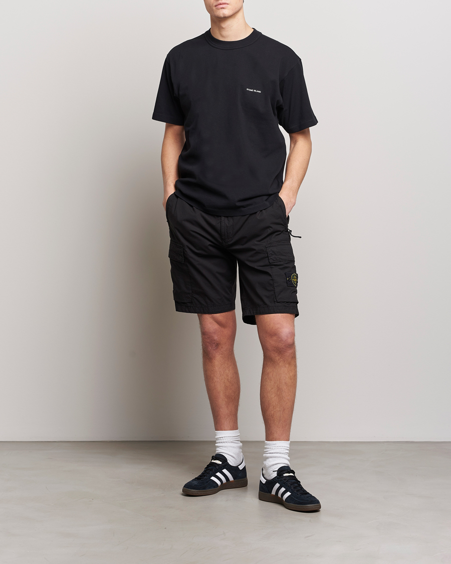 Herren | Shorts | Stone Island | Stretch Cotton Tela Regular Fit Cargo Shorts Black