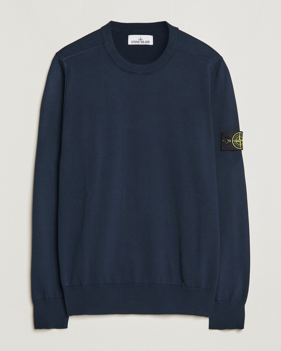 Herren | Pullover | Stone Island | Soft Organic Cotton Crew Neck Navy Blue