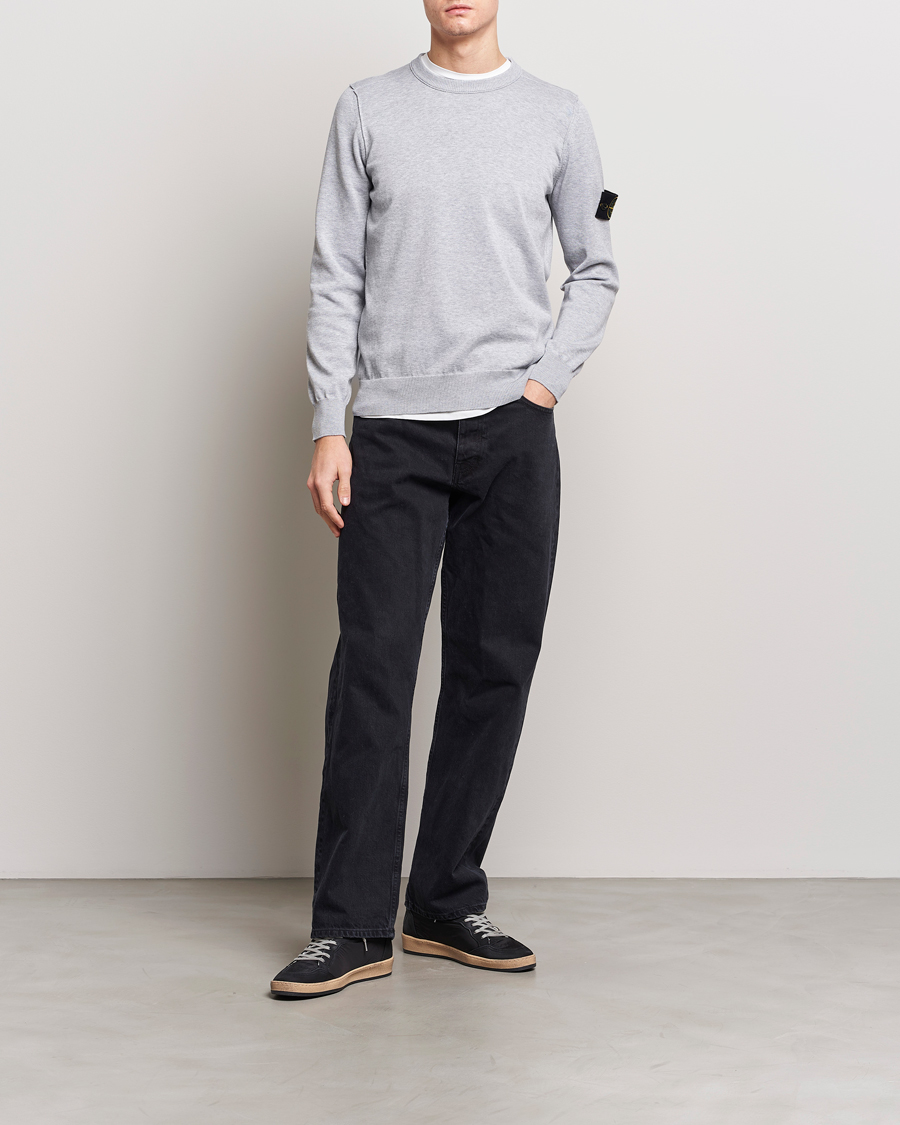 Herren | Pullover | Stone Island | Soft Organic Cotton Crew Neck Dark Grey Melange