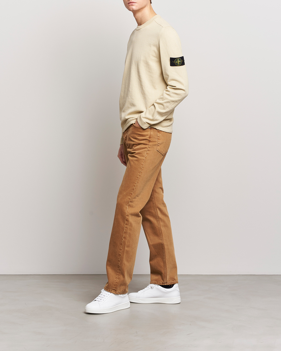 Herren | Pullover | Stone Island | Raw Hand Organic Cotton Crew Neck Natural Beige