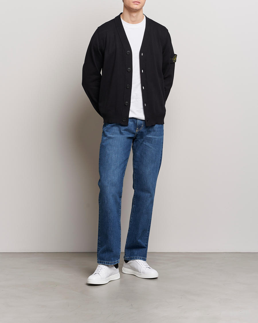 Herren | Pullover | Stone Island | Soft Organic Cotton Cardigan Black