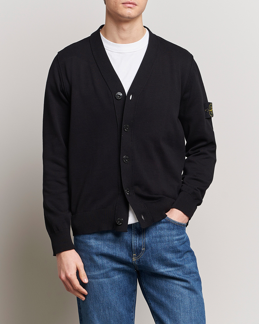Herren | Pullover | Stone Island | Soft Organic Cotton Cardigan Black