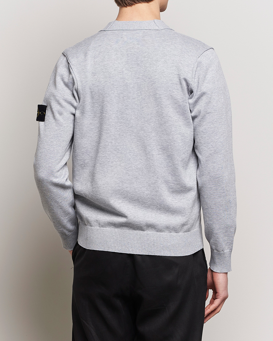 Herren | Pullover | Stone Island | Soft Organic Cotton Cardigan Dark Grey Melange