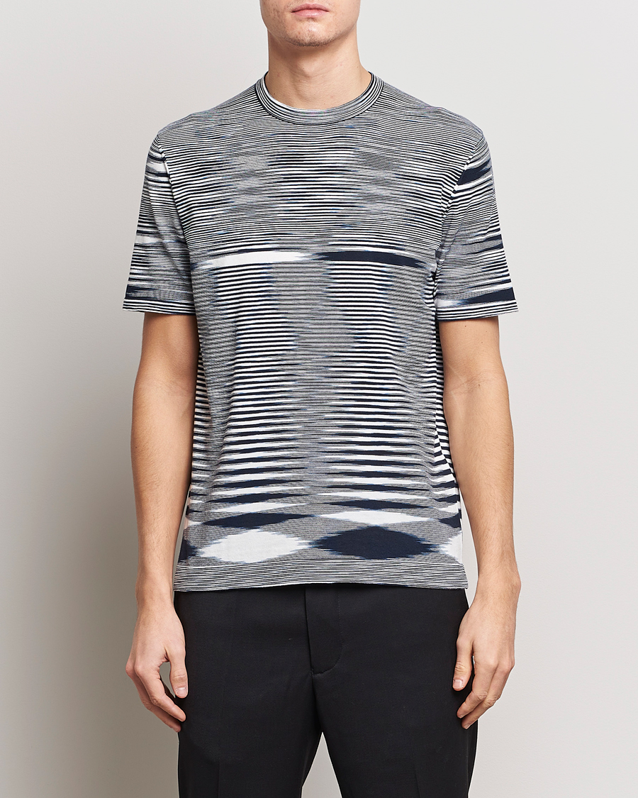 Herren | T-Shirts | Missoni | Space Dyed Knitted T-Shirt White/Navy