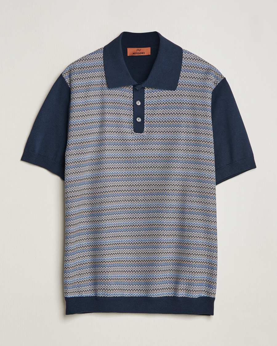 Herren | Poloshirts | Missoni | Cotton/Silk Resort Polo Navy