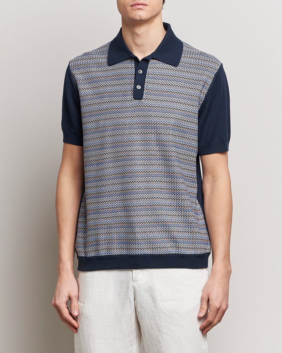 Herren | Poloshirts | Missoni | Cotton/Silk Resort Polo Navy