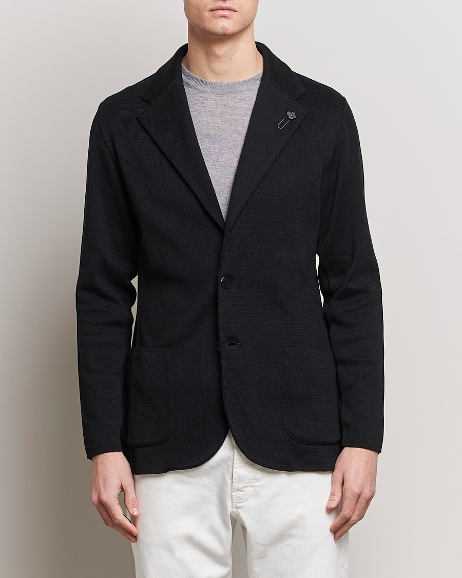 Herren | Italian Department | Lardini | Knitted Cotton Blazer Black