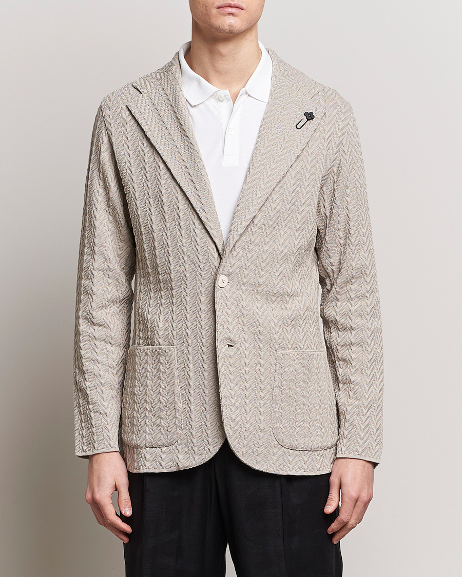 Herren | Kleidung | Lardini | Knitted Structure Cotton Blazer Beige