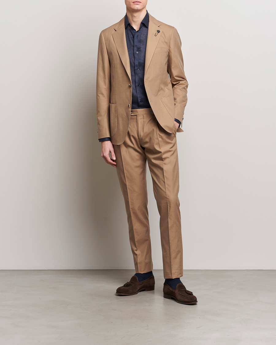 Herren |  | Lardini | Solaro Cotton Suit Light Brown