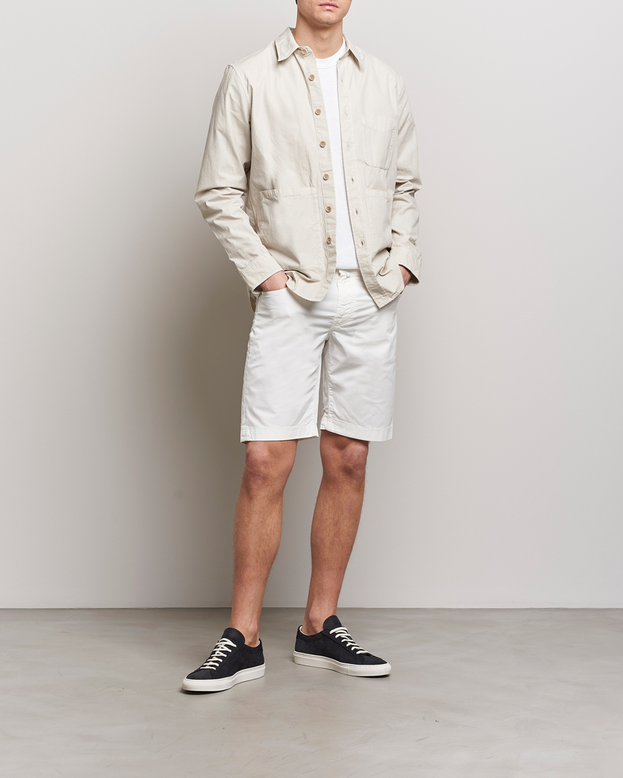 Herren | Shorts | Jacob Cohën | Nicolas Cotton Gabardine Shorts White
