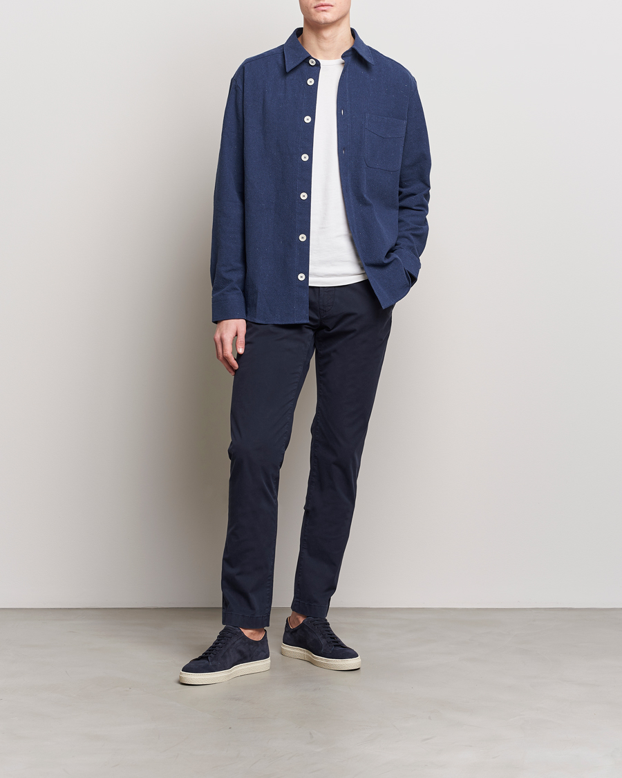 Herren | Hosen | Jacob Cohën | Bobby Cotton Gabardine Chinos Navy