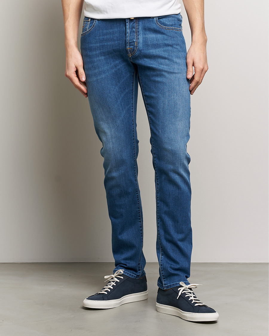 Herren | Blaue jeans | Jacob Cohën | Nick Slim Fit Stretch Jeans Mid Blue