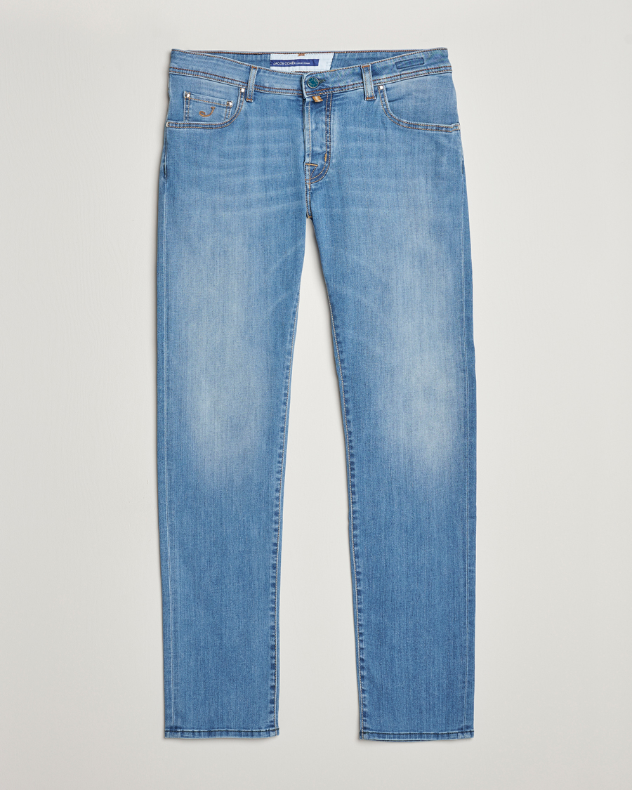 Herren | Jeans | Jacob Cohën | Nick Slim Fit Stretch Jeans Light Blue