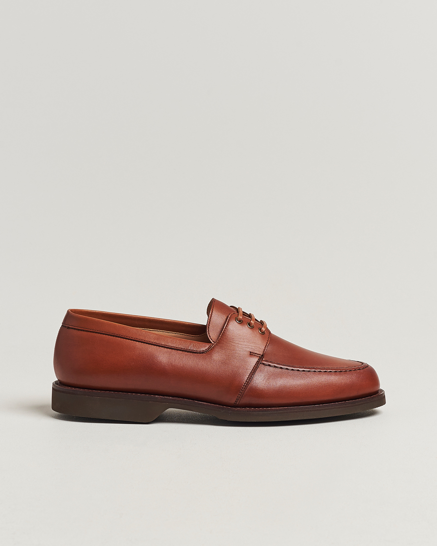 Herren | Crockett & Jones Falmouth Deck Shoes Tan Wax Calf | Crockett & Jones | Falmouth Deck Shoes Tan Wax Calf