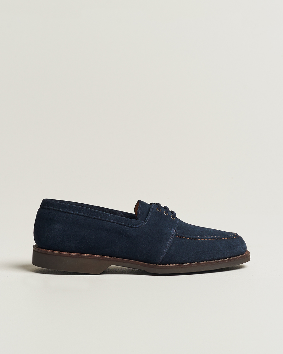 Herren | Crockett & Jones Falmouth Deck Shoes Ocean Suede | Crockett & Jones | Falmouth Deck Shoes Ocean Suede
