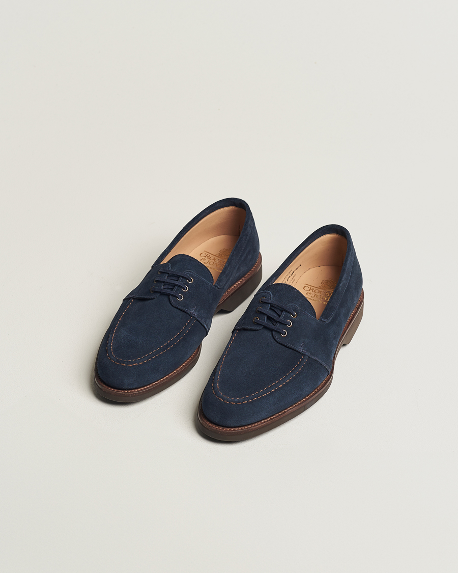 Herren | Crockett & Jones Falmouth Deck Shoes Ocean Suede | Crockett & Jones | Falmouth Deck Shoes Ocean Suede