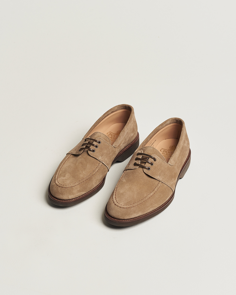 Herren | Neu im Onlineshop | Crockett & Jones | Falmouth Deck Shoes Khaki Suede