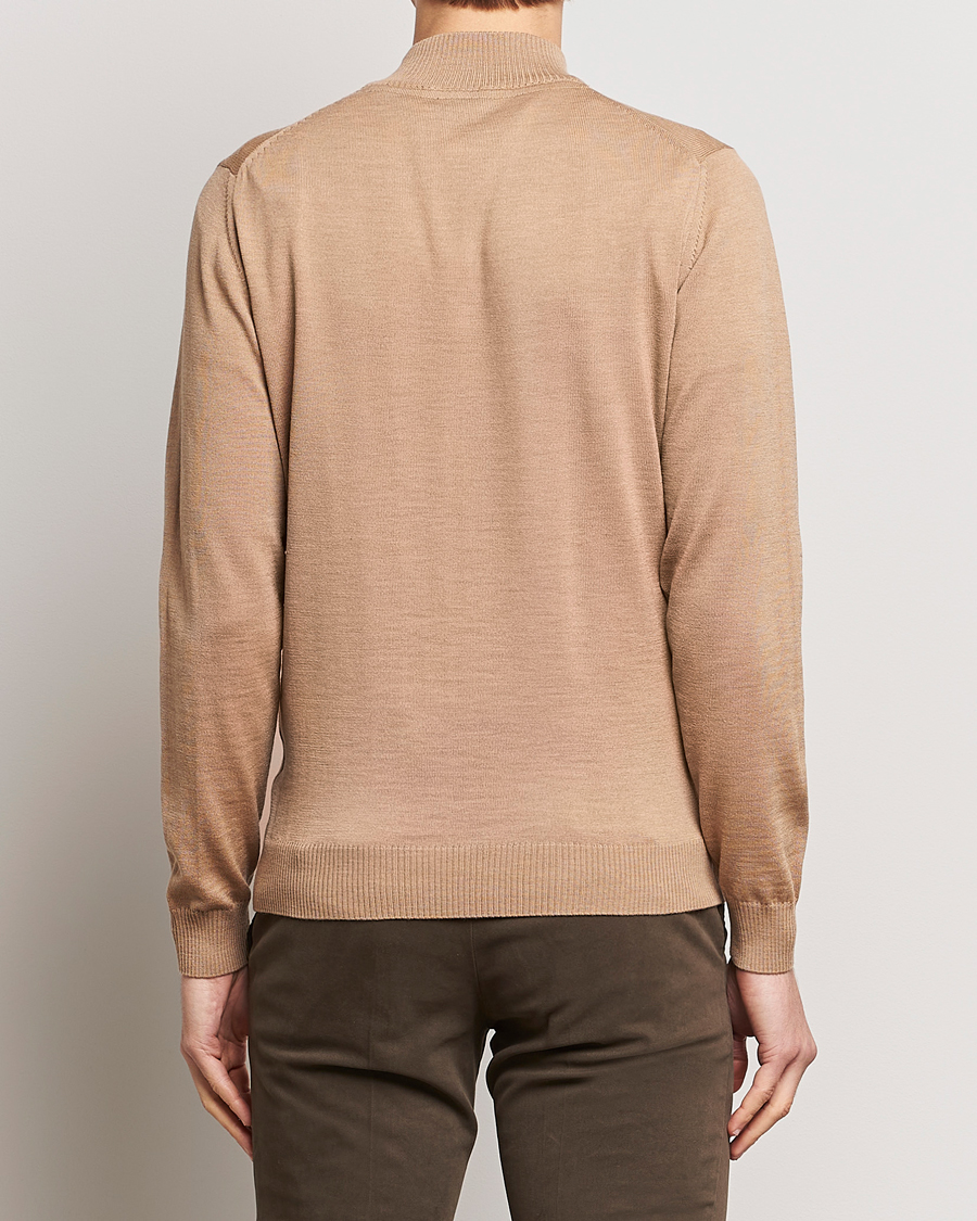 Herren | Pullover | Stenströms | Merino Wool Half Zip Sand