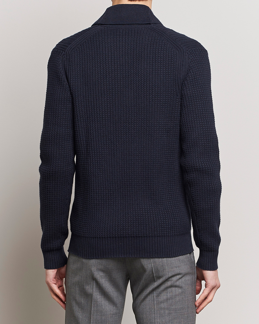 Herren | Pullover | Stenströms | Cotton/Cashmere Shawl Cardigan Navy