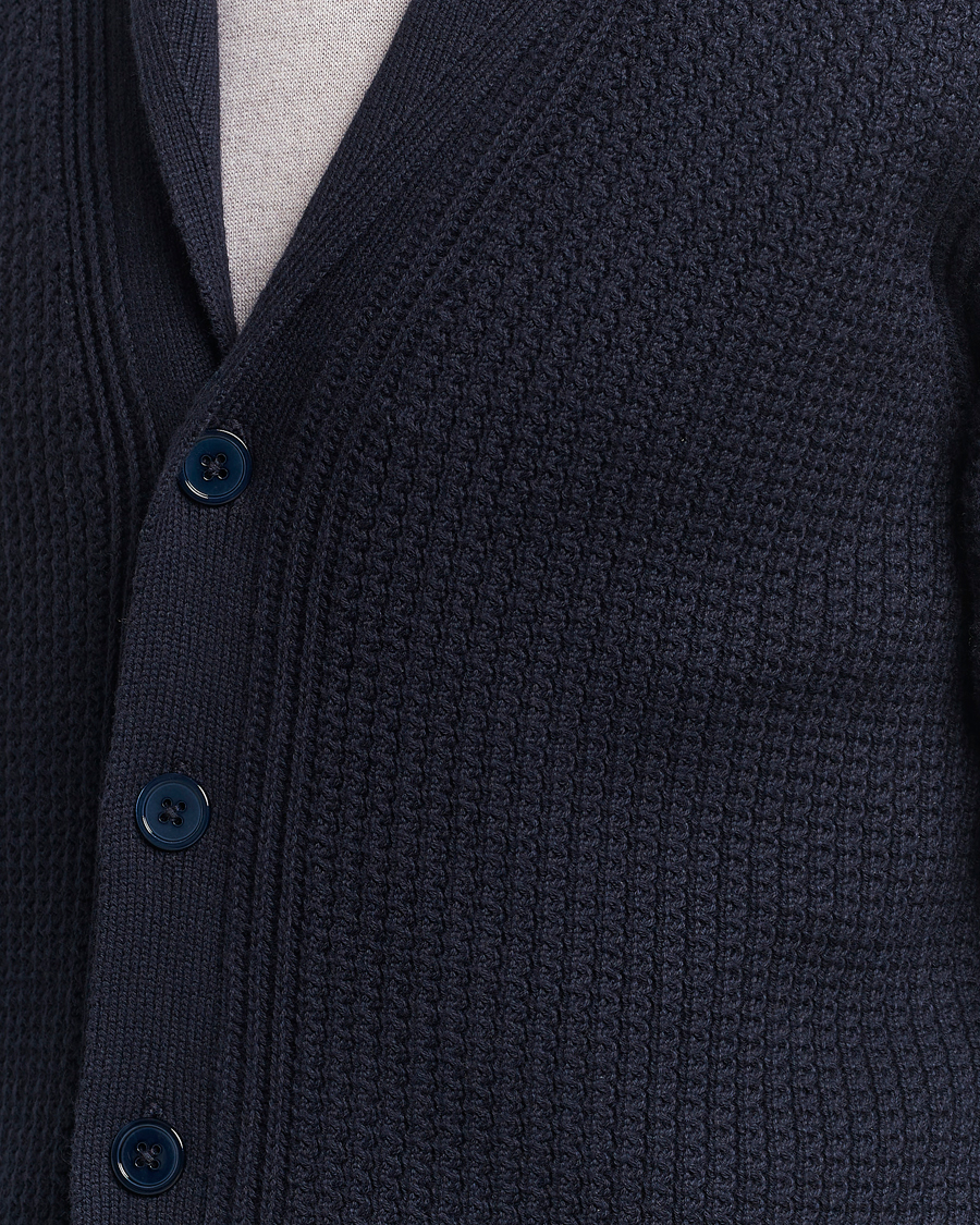 Herren | Pullover | Stenströms | Cotton/Cashmere Shawl Cardigan Navy