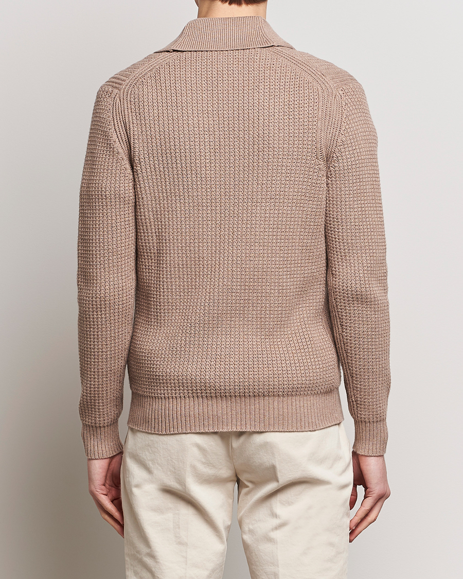 Herren | Pullover | Stenströms | Cotton/Cashmere Shawl Cardigan Brown