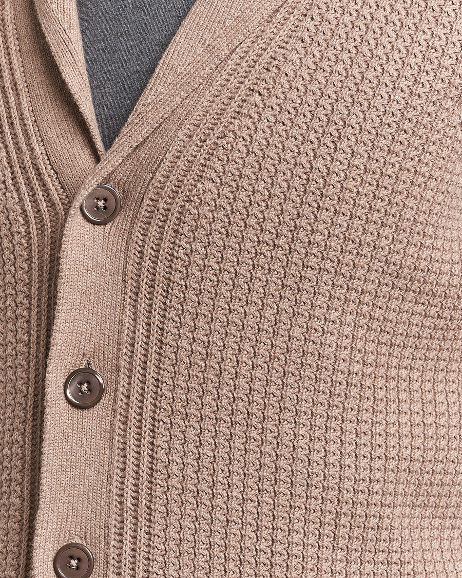 Herren | Pullover | Stenströms | Cotton/Cashmere Shawl Cardigan Brown