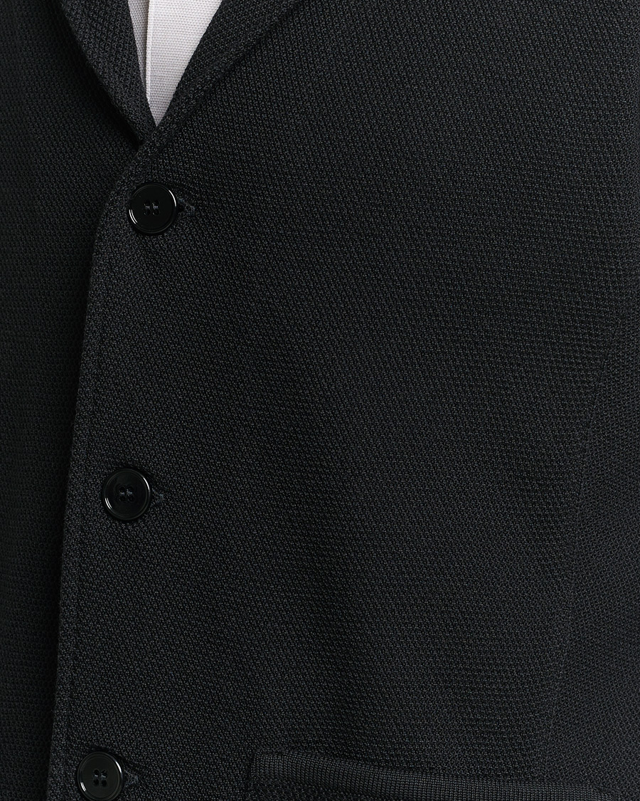 Herren | Sakkos | Stenströms | Merino Wool Texture Knitted Blazer Black