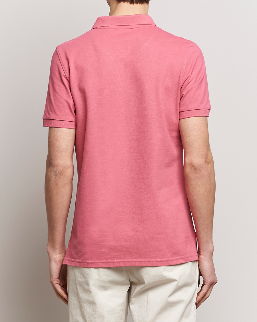 Herren | Poloshirts | Stenströms | Organic Cotton Piquet Polo Shirt Rasperry