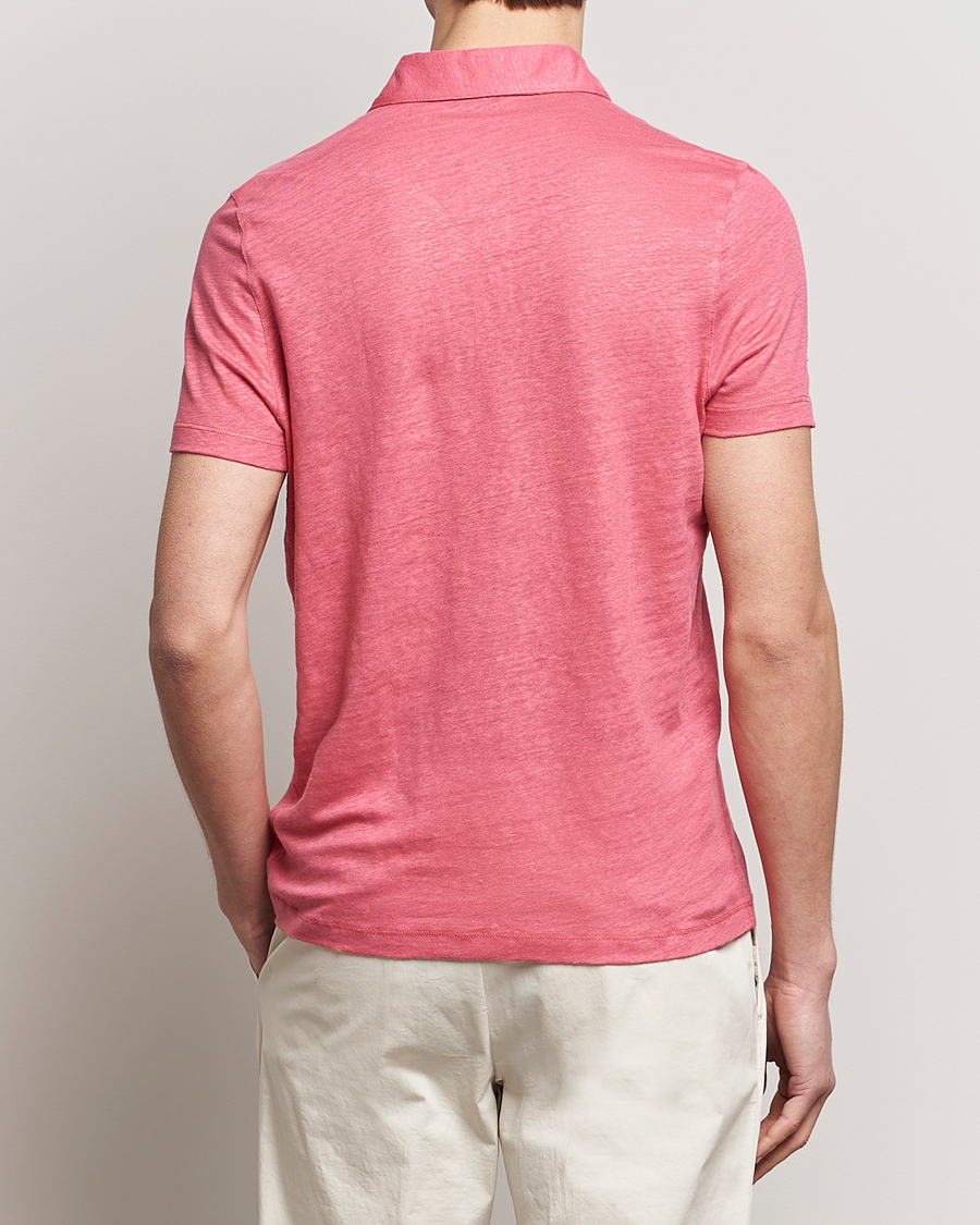 Herren | Poloshirts | Stenströms | Linen Polo Shirt Rasperry