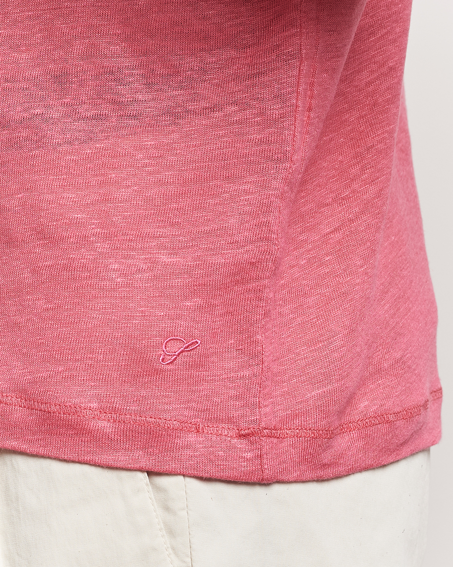 Herren | Poloshirts | Stenströms | Linen Polo Shirt Rasperry