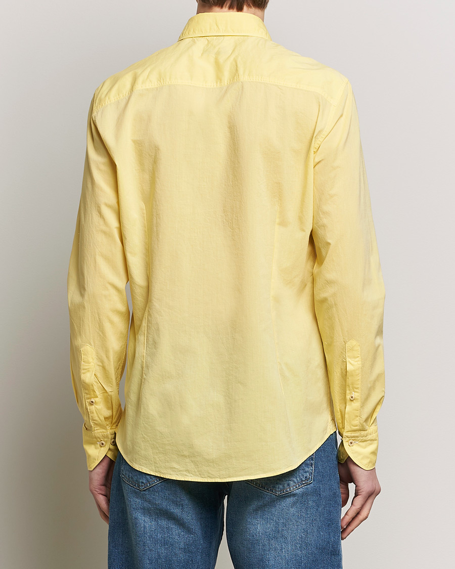 Herren | Hemden | Stenströms | Slimline Washed Summer Poplin Shirt Yellow