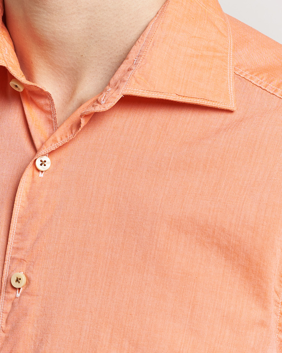 Herren | Hemden | Stenströms | Slimline Washed Summer Poplin Shirt Orange