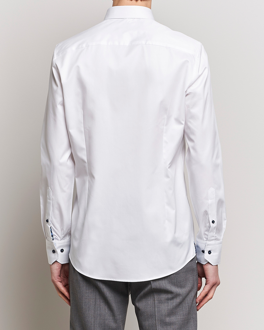 Herren | Hemden | Stenströms | Slimline Cut Away Flower Contrast Shirt White