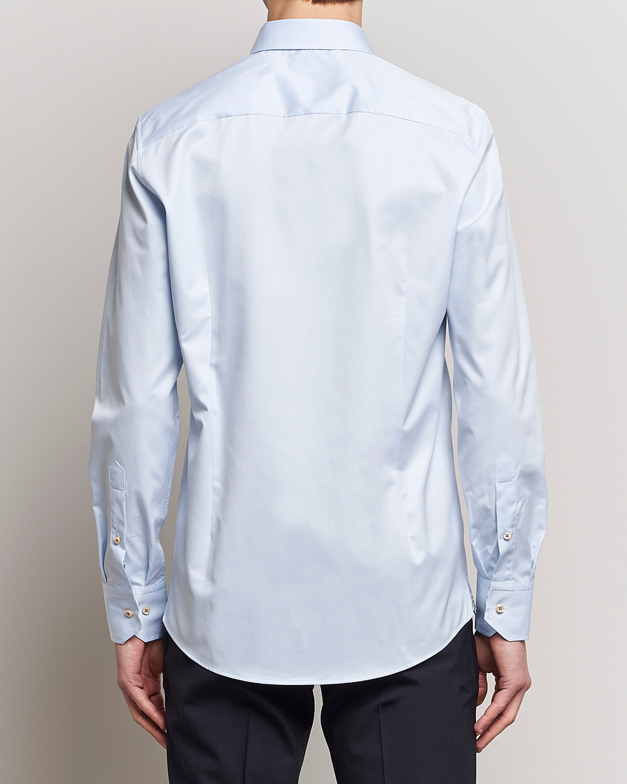 Herren | Hemden | Stenströms | Slimline Cut Away Flower Contrast Shirt Light Blue