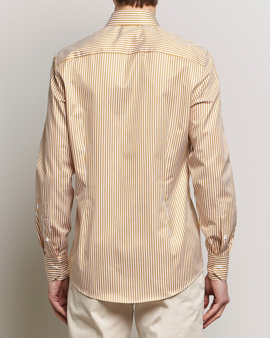 Herren | Hemden | Stenströms | Slimline Cut Away Striped Shirt Yellow