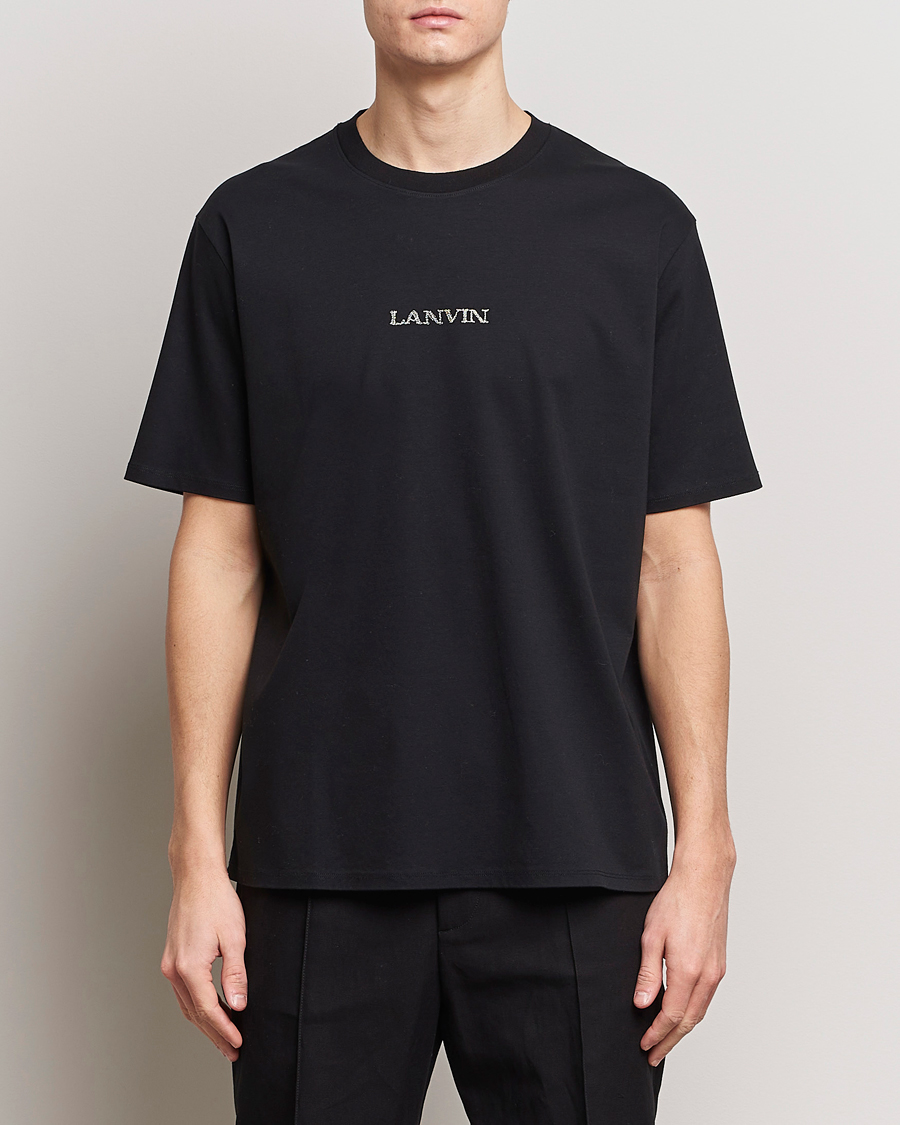 Herren | Schwartze t-shirts | Lanvin | Embroidered Logo T-Shirt Black