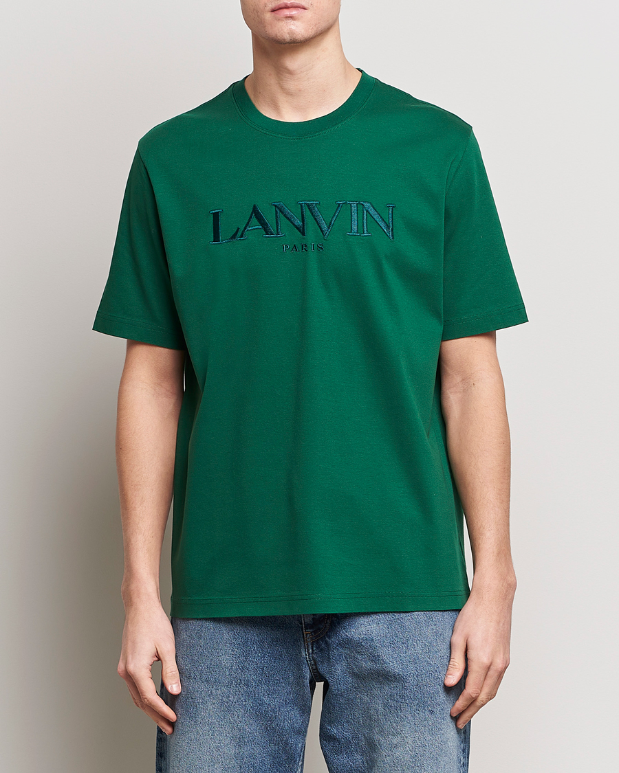 Herren | Kurzarm T-Shirt | Lanvin | Paris Classic Logo T-Shirt Bottle Green
