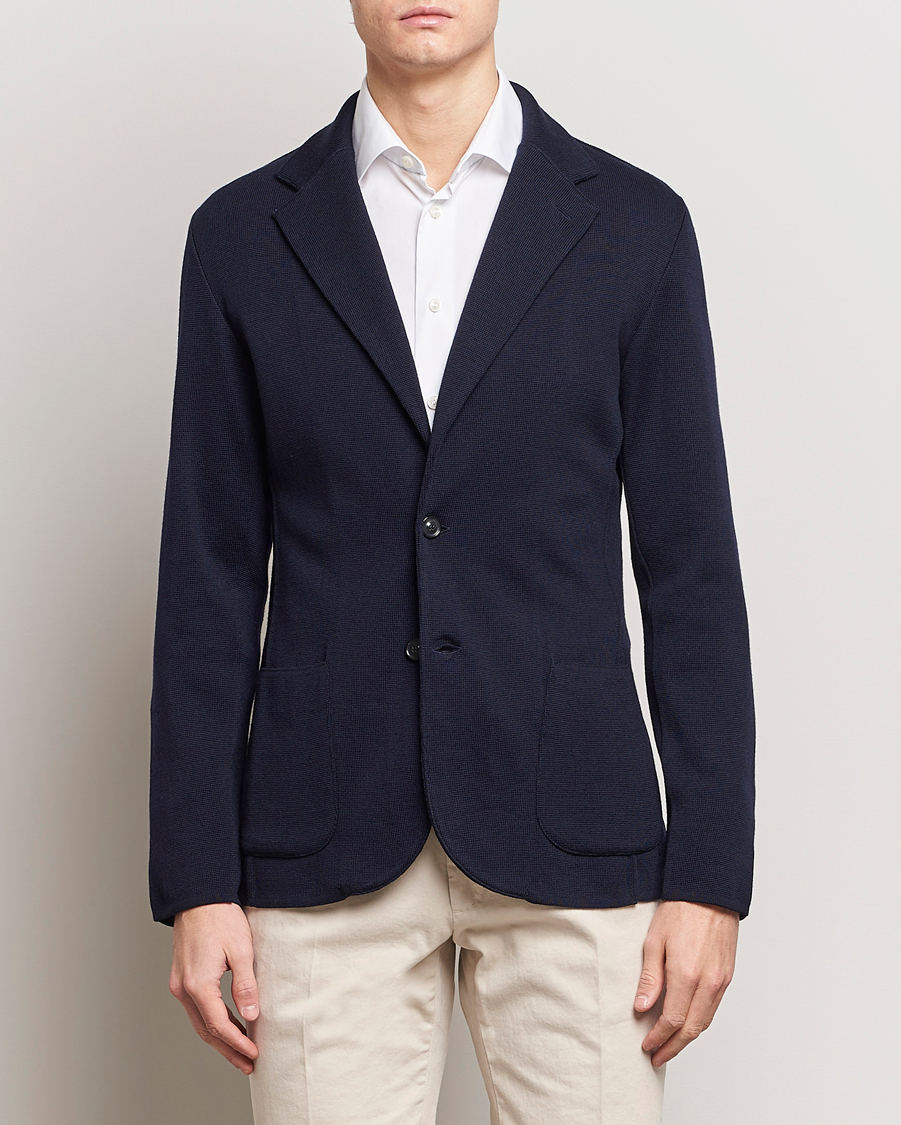 Herren | Kleidung | Lardini | Knitted Wool Blazer Navy