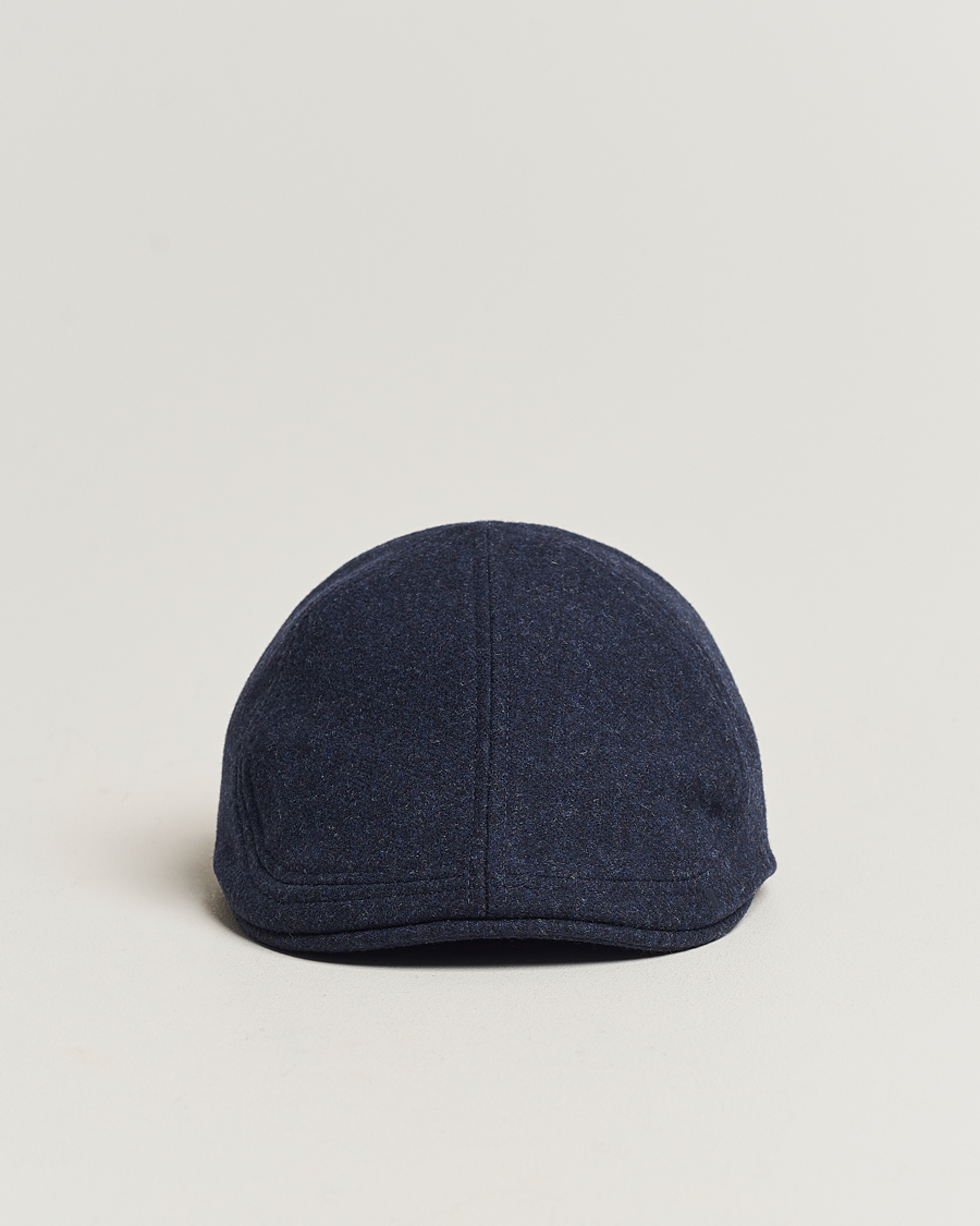 Herren | Hüte & Mützen | Wigéns | Pub Cap Melton Wool Blue Melange