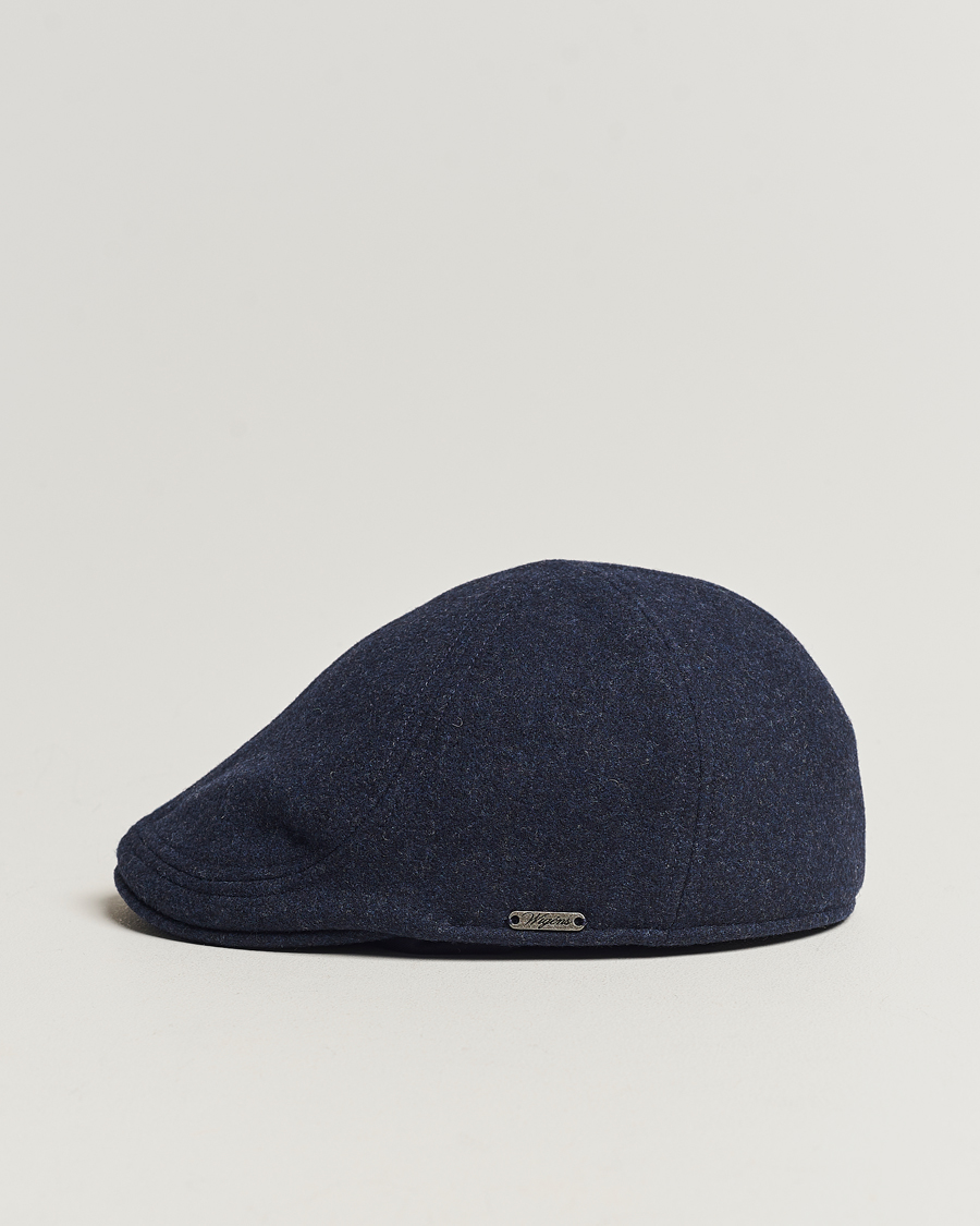 Herren | Hüte & Mützen | Wigéns | Pub Cap Melton Wool Blue Melange