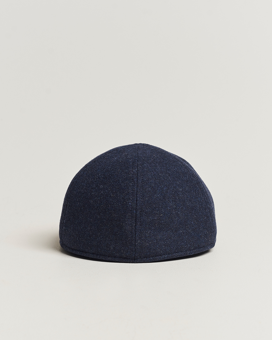 Herren | Hüte & Mützen | Wigéns | Pub Cap Melton Wool Blue Melange