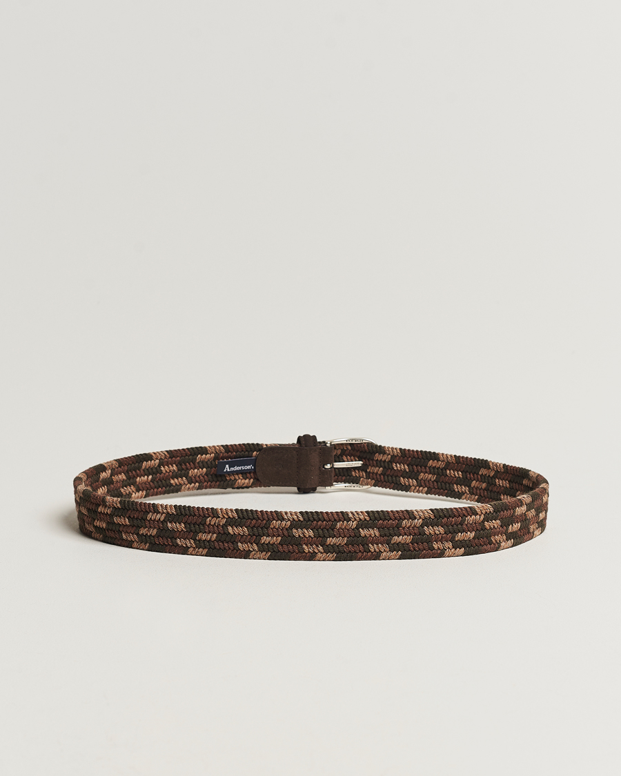 Herren |  | Anderson's | Braided Wool Belt Dark Brown