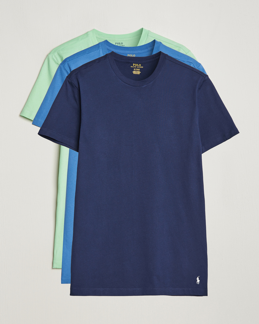 Herren | T-Shirts | Polo Ralph Lauren | 3-Pack Crew Neck T-Shirt Green/Blue/Navy