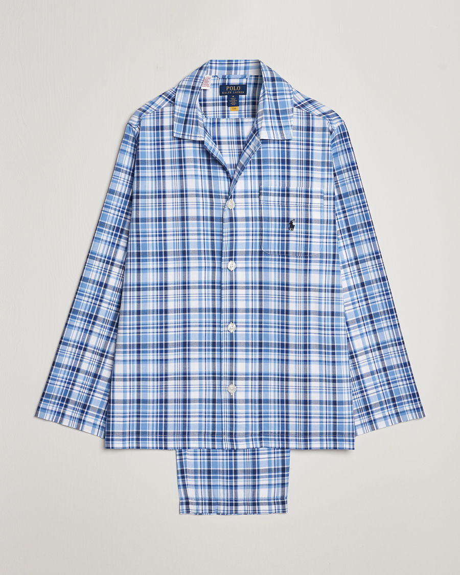 Herren | Schlafanzüge & Bademäntel | Polo Ralph Lauren | Cotton Checked Pyjama Set Blue Plaid
