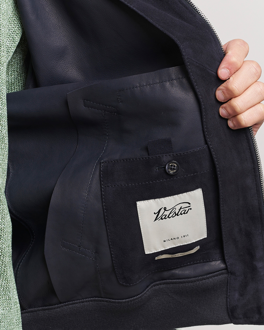 Herren | Jacken | Valstar | Zip Suede Jacket Navy